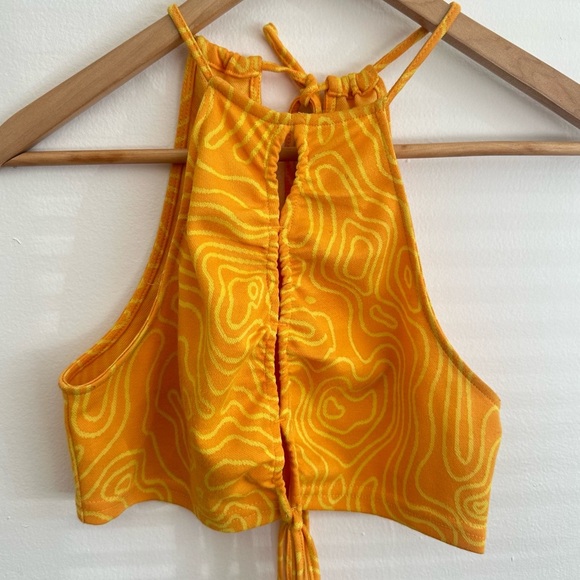 Zara Yellow Patterned Tank Top - Picture 1 of 3